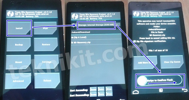Cara Pasang Mi Recovery Redmi 1S