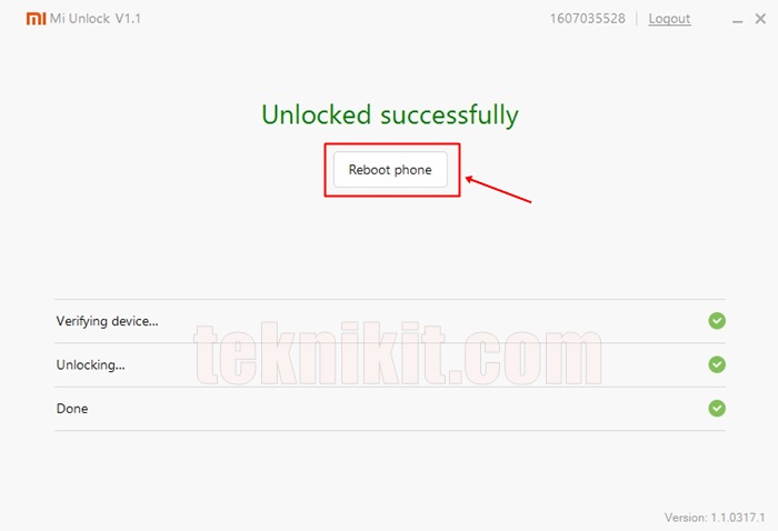 Unlock Bootloader Xiaomi Redmi 3 Sukses