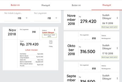 Tagihan Indihome Paket 1P 2P