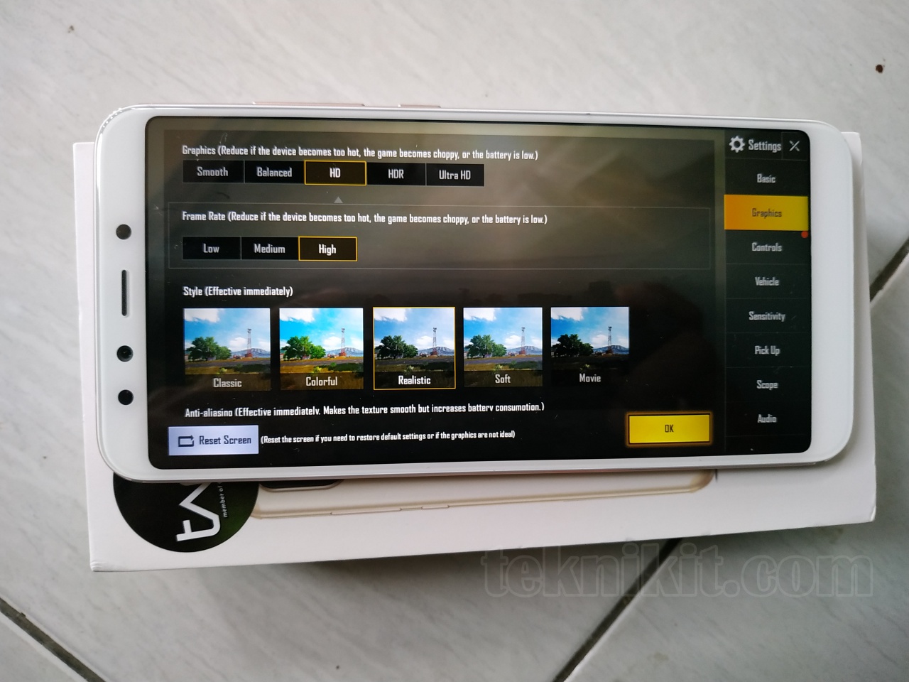 Seting PUBGM Xiaomi Mi A2 Mentok HD