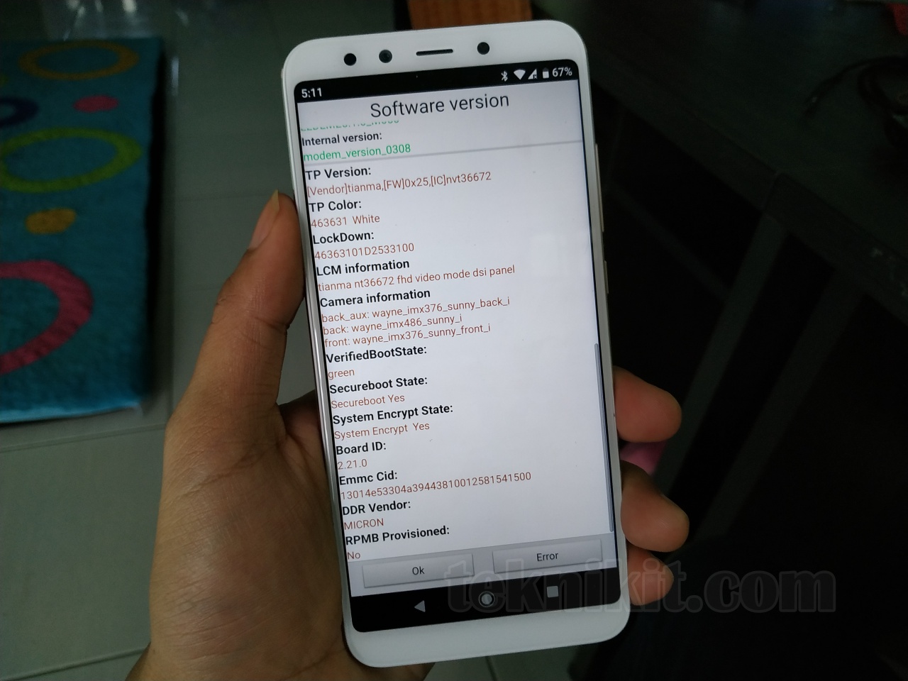 Tipe Sensor Kamera Xiaomi Mi A2